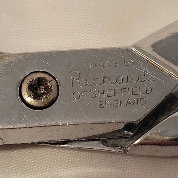 Vintage Richards Of Sheffield England Sewing Scissors Shears Speedway Chrome  6" - Picture 8 of 10